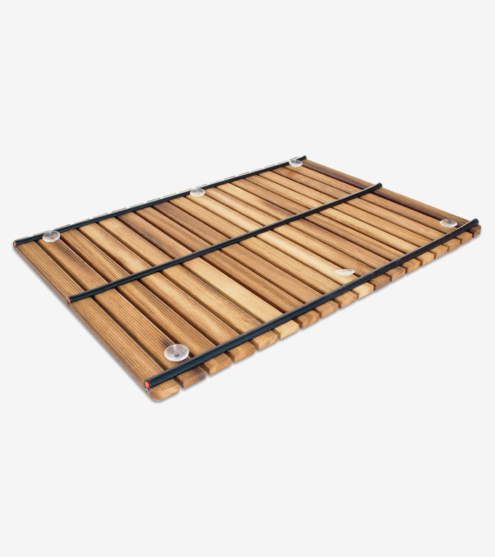 Tarima Syan rectangular de madera de Iroko para plato de ducha