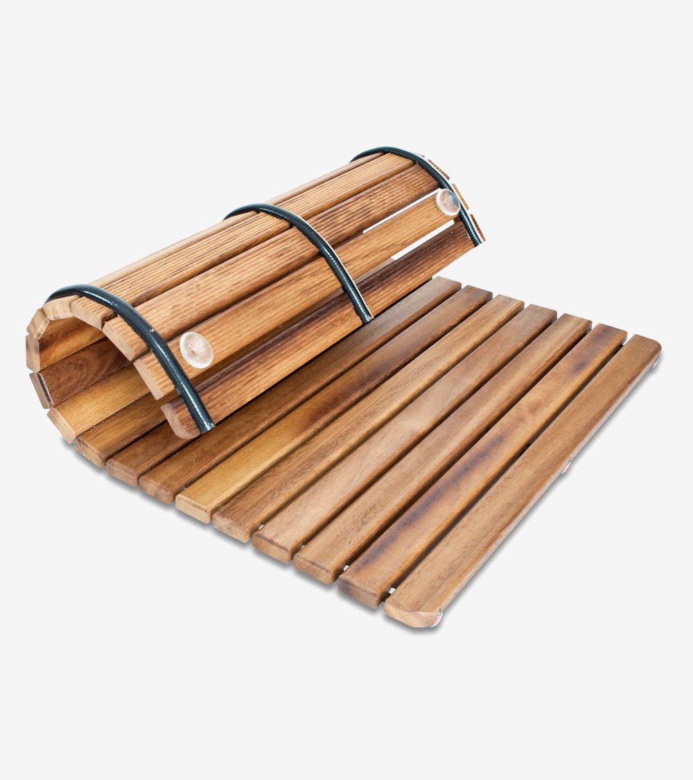 Tarima / Alfombra FLEXIBLE para ducha y baño, en madera de teca (50 x 70  cm) : : Hogar y cocina