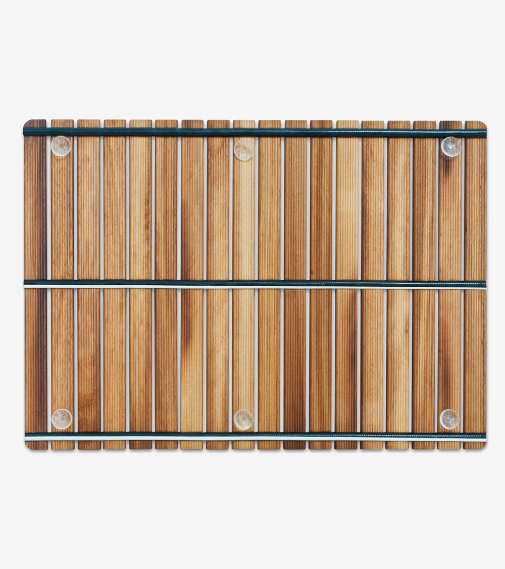 Tarima para ducha y baño cuadrada y enrollable 50 x 50 cm de madera de teca  certificada - Hiper Electrón