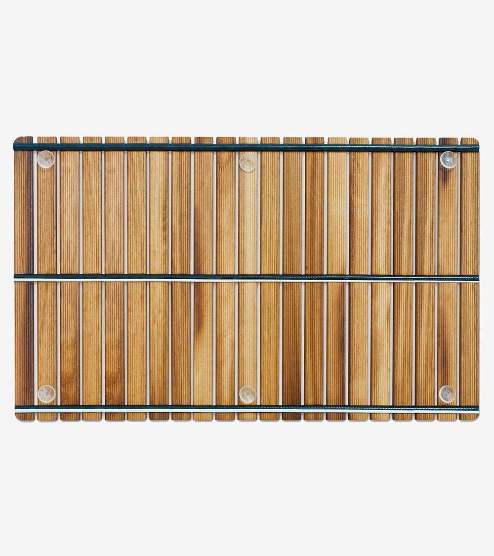 Tarima para ducha y baño rectangular 80 x 50 cm de madera de teca  certificada - Hiper Rack