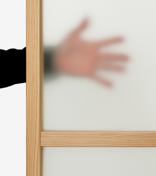 Separador de Ambiente 4 Paneles Traslúidos (detalle transparencia)